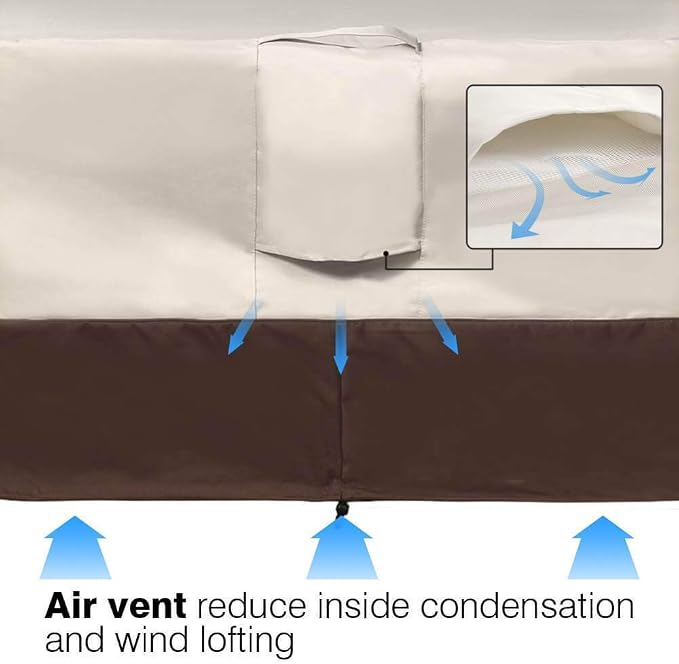 Vailge Patio Chair Covers, Lounge Deep Seat Cover, Heavy Duty and Waterproof Outdoor Lawn Patio Furniture Covers (2 Pack - Small, Beige & Brown)