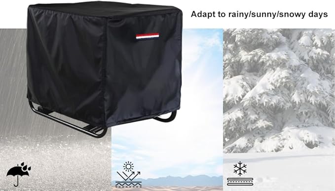Waterproof Generator Cover,600D Heavy-Duty Oxford Fabric, Dustproof and Waterproof Protection for Generators (Red White Blue, 32''(L) x 24''(W) x 24''(H))