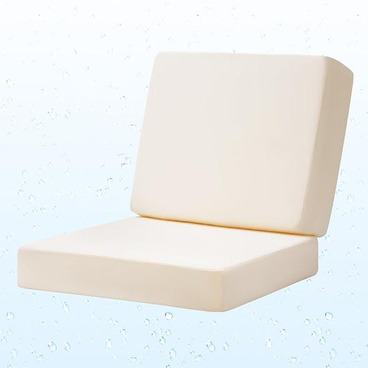 Deep Seat Patio Cushions Set, 22x22 Inch Waterproof & Fade Resistant Outdoor Chair Cushions, Thick Padded Replacement Sofa Cushions for Garden Yard Furniture