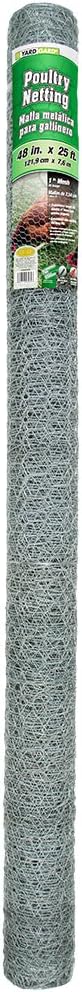 YARDGARD 1 Inch Poultry Netting, Chicken Wire Fence, 20 Gauge Galvanized Steel, Rabbit Fencing, Bird Enclosures, Garden Protection and Plant Support, 48 Inches x 25 Feet