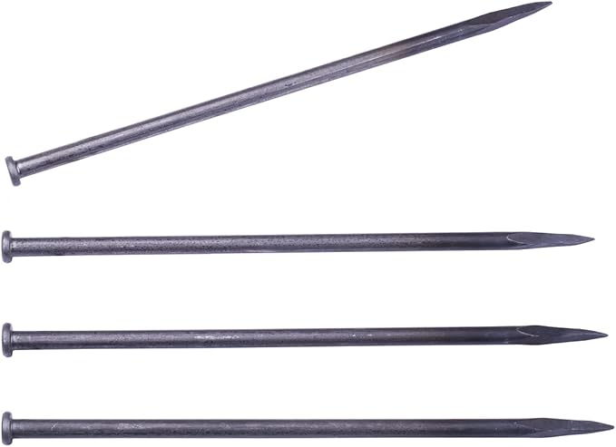 WOWCASE 12 Inch Metal Edging Spikes,25 Pcs Heavy Duty Solid Metal Landscaping Spike, Anchoring Spike Nails for Paver Edging, Weed Barrier, Artificial Turf Etc. (25)