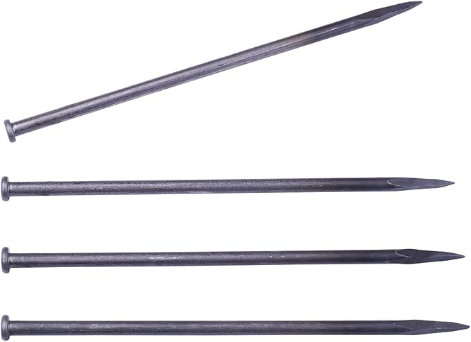 WOWCASE 12 Inch Metal Edging Spikes,10 Pcs Heavy Duty Solid Metal Landscaping Spike, Anchoring Spike Nails for Paver Edging, Weed Barrier, Artificial Turf Etc. (10)
