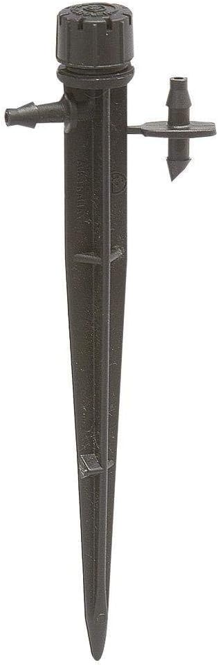 One Stop Outdoor (100-PACK) Professional Grade: 0-10 GPH 360 Degree Adjustable Dripper On Stake, Extra Connector Included! - Barbed Connection - Drip Irrigation Emitter Sprinklers (Emitter On Stake)