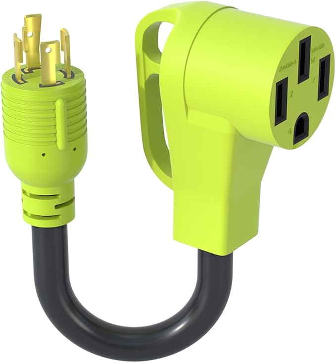 30 Amp to 50 Amp RV Generator Adapter Cord,NEMA L14-30P Twist Lock Male Plug to NEMA 14-50R Female,Outdoor Ower Equipment Suitable for RV Trailer Camper,STW 10 AWG,ETL Listed (12 Inch)