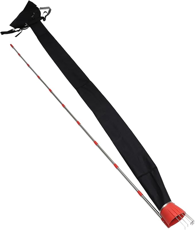 lyrlody Fruit Picker Pole Tool with Basket Telescoping Long Handle, 13FT Adjustable Orange Picker Pole Tool with Basket for Avocado Acorn Lemon Pear Mango Tree Picker