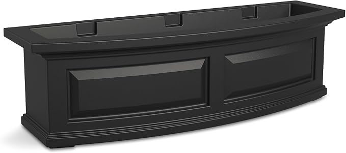 Mayne Nantucket 3-Foot Window Box – Self-Watering, Weather-Resistant Planter for Flowers – Durable Design for Outdoor Use, Perfect for Windows