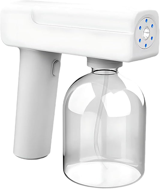 300 Ml Nano Alcohol Spray Gun, Cordless Fogger Machine With Blue Light, 10.1 Oz Capacity, Rechargeable 1200Mah Battery, 6.6-8.2 Ft Spray Range