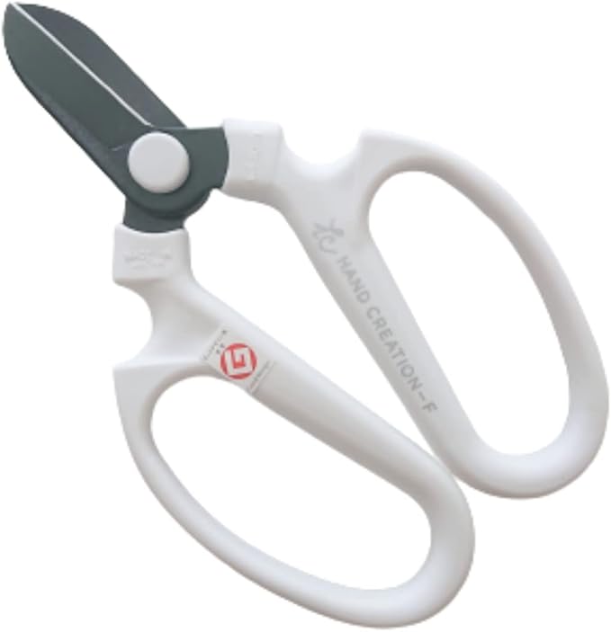 Flower Shears - Hand Creation - Florist Scissors - Made in Japan - F-170 - Black Blade - White