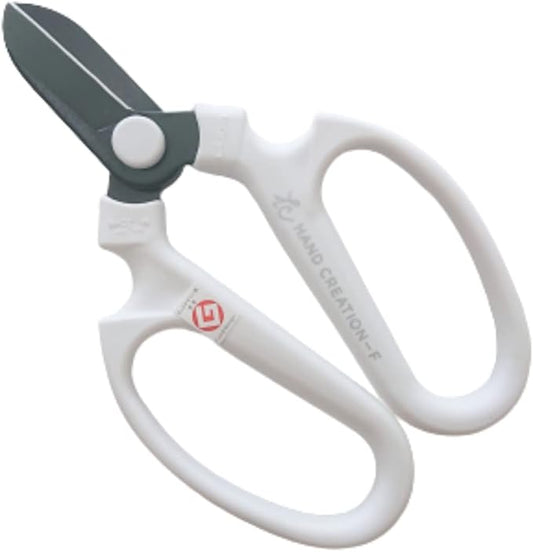 Flower Shears - Hand Creation - Florist Scissors - Made in Japan - F-170 - Black Blade - White