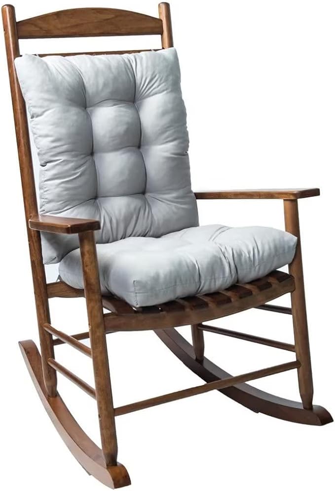 Indoor Outdoor Seat Cushion, 1 Pack Wicker Chair Cushion, Garden Rocking Chair Pad for Patio Garden Grey