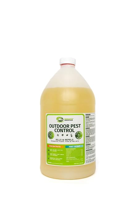 Mosquito Magician Liquid Concentrate – Kills Mosquitoes, Fleas & Fire Ants, Repels and Prevents Ticks – Essential Oil Yard Treatment Spray – Use with Sprayers, Foggers & Misting Systems – 1 Gal, Mint