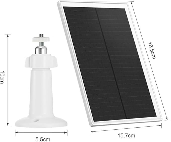 Solar Panel Charger, 6W Solar Panel with Micro USB & USB-C Port,IP66 Waterproof, for Bird Feeder Camera, Doorbell,Security Camera etc with 360°Adjustable Mounting,9.8Ft Cable