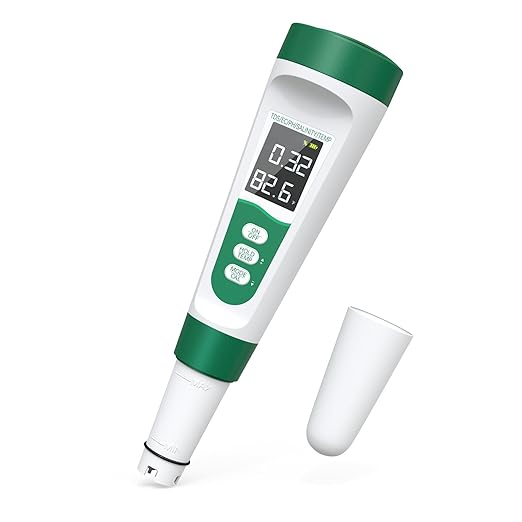 Salt Tester for Saltwater Pool & pH Meter,5 in 1 Digital Water Tester for Salinity,Temp,EC,TDS Meter for Pool Salt Tester,Hot Tubs & Spas,Hydroponics,Aquarium,Accurate & Reliable,Green