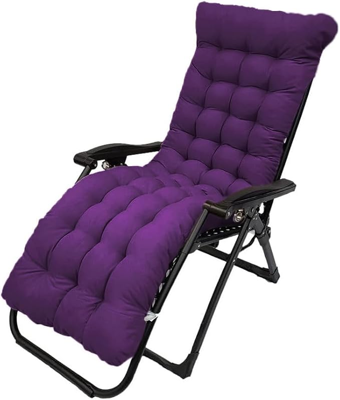 Patio Chaise Lounger Cushion,61in Lounge Chair Recliners Chair Cushions,Thicker Padded Chaise Lounger Swing Bench Cushion for Outdoor Indoor Home Office (Purple)