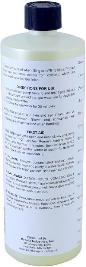 Pool Mate 1-Quart 4-Pack Metal Gone for Hot Tubs, Prevents Metal Staining, Made in USA