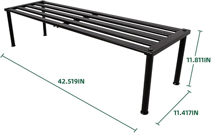 Metal Plant Stand, Rust-proof Aluminum Display Rack, Plants Display Stands Decoration Racks for Living Room Garden Balcony Patio (Ebony, 42.5Inch Tall Leg)