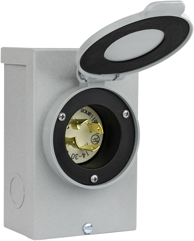 Reliance Controls Generators Up to 7,500 Running Watts PB30 30-Amp NEMA 3R Power Inlet Box, Gray