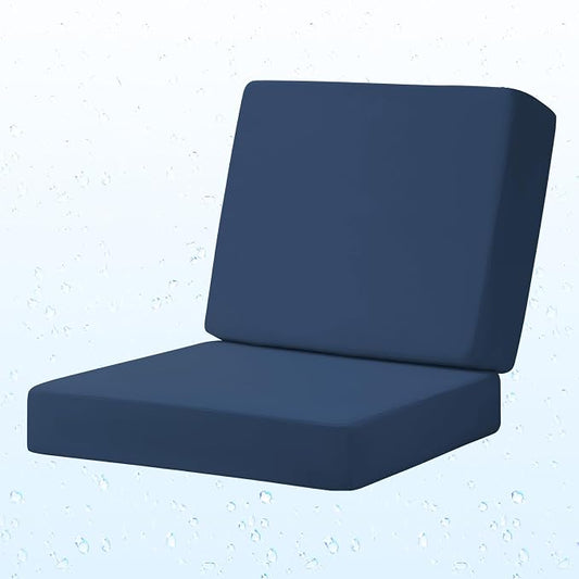 Deep Seat Patio Cushions Set, 22x22 Inch Waterproof & Fade Resistant Outdoor Chair Cushions, Thick Padded Replacement Sofa Cushions for Garden Yard Furniture