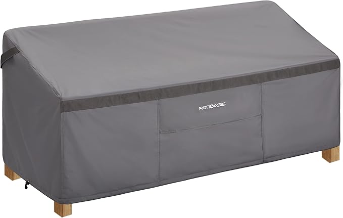 Loveseat Cover All Weather Waterproof UV Resistant - 600D Heavy Duty Tear Resistant 79"x37"x35"(LxWxH) 2-3 Seater Hampton Bay Wicker Outdoor Sofa Cover Grey