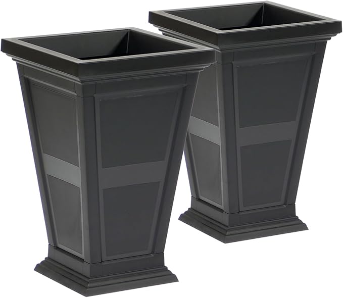 FCMP Outdoor - Modemmo Chelsea Self-Watering Planter (2 Pack), Black