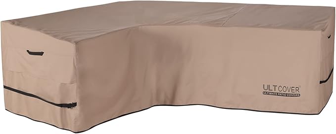 ULTCOVER Waterproof Patio L-Shaped Left Facing Sofa Cover for 4-Seater Outdoor Sectional Furniture Couch 58”W (Left Side) x 85”W (Back Length)