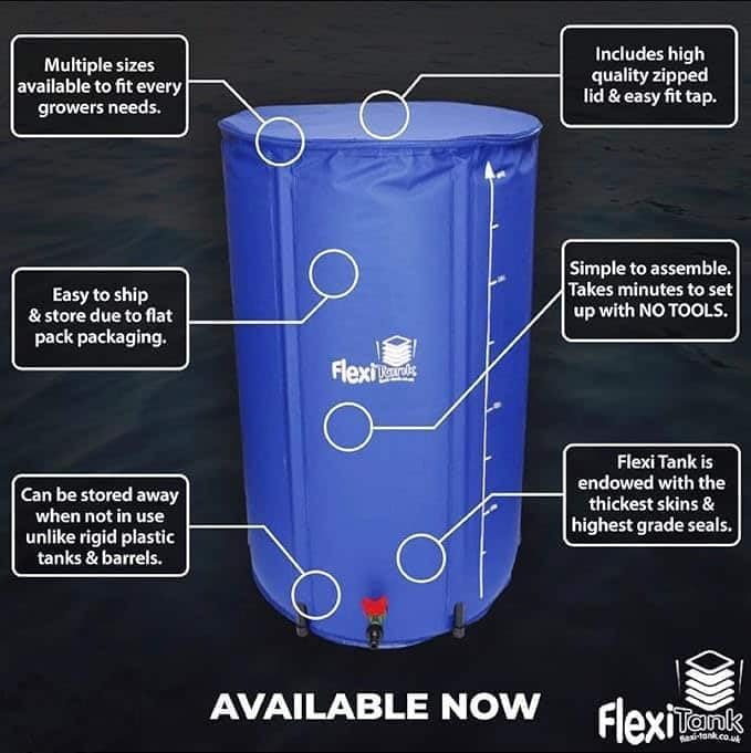 FlexiTank Collapsible Reservoir Water Tank Water Storage Barrel Container Portable for Garden Plants Gardening Greenhouse (200 gallons)