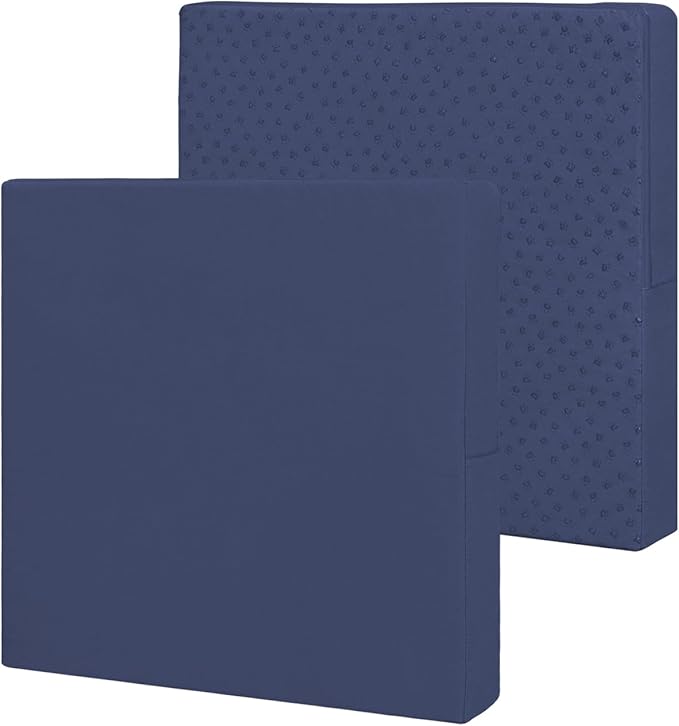 Easy-Going Waterproof Patio Cushion Covers ONLY Cover 27x25x5 inch 2 Pack Replacement Non-Slip Outdoor Seat Cushion Slipcover with Zipper. Navy
