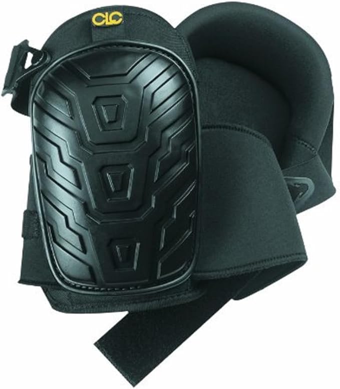 CLC Custom Leathercraft 345 Professional Kneepads, Supportive Gel Cushion, Breathable Neoprene Straps, Over Sized Caps for More Coverage, Ideal for Gardening, Flooring, Cleaning and Construction , Black