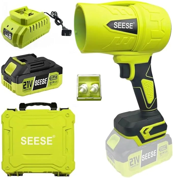 Turbo Jet Leaf Blower: Cordless Leaf Blower for Yard Leaves, Driveway Sand & Car Drying - 450 CFM High Speed with Ergonomic Handle for Easy Operation