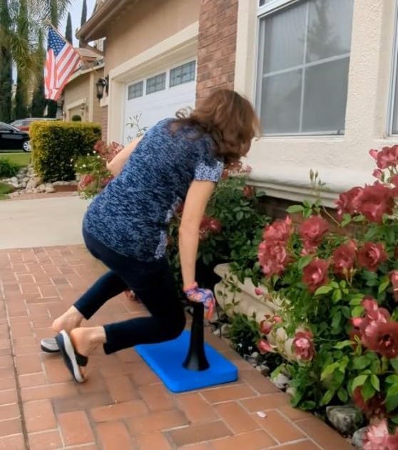 Mobility Aid Tool Help-Me-Up Garden Kneeling pad with Support Post Handle Grip to Reduce Knee and Back Stress. Helps with Kneeling Exercising or Physical Therapy.