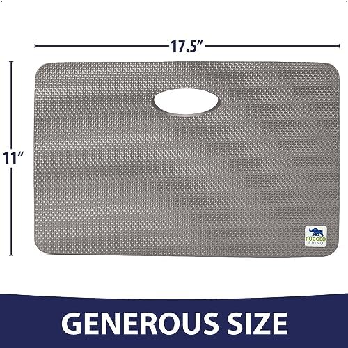 RUGGED RHINO Kneeling Pad and Garden Hose Bundle, Kneeling Pad is 17.5x11 Inch, in Gray Color, Garden Hose is 25 Feet Long, in Black Color, 2 Item Outdoor Bundle