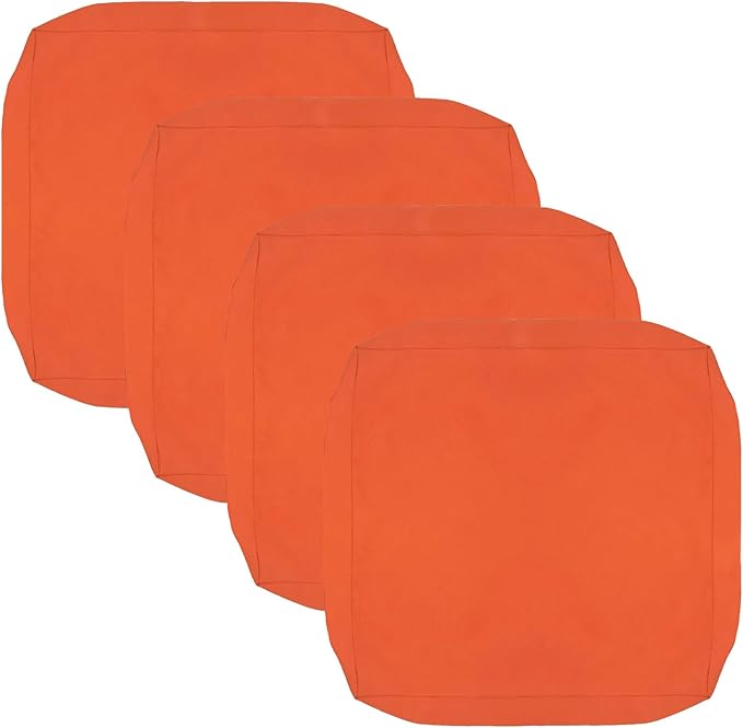 FLYMEI Patio Cushion Covers 20x20x2 Waterproof Outdoor Cushion Cover Replacement 4Packs Outdoor Seat Cushion Slipcover for Rattan Chair Sofa, Orange