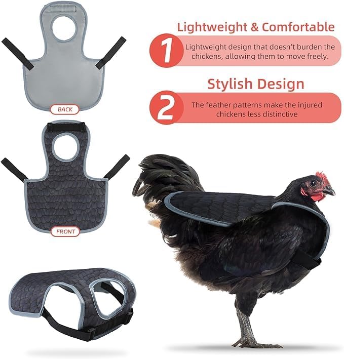 Chicken Saddles for hens, Chicken Apron Back Protector for Hens With Adjustable Strap, Chicken Hen Mating Saddle