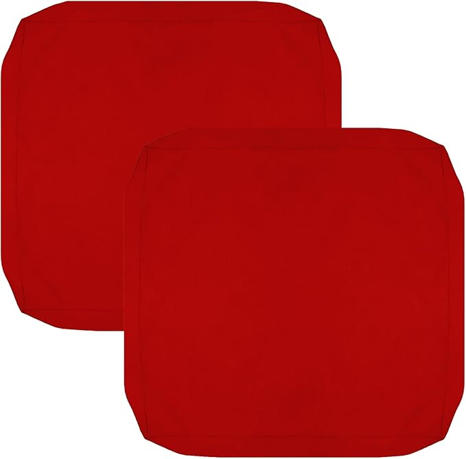FLYMEI Patio Cushion Covers 18x18x2 Waterproof Outdoor Cushion Cover Replacement 2Packs Outdoor Seat Cushion Slipcover for Rattan Chair Sofa, Red, Christmas Pillow Decoration