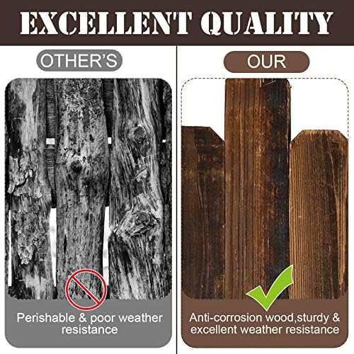 Bucherry 2 Pcs Wood Garden Edging Border No Dig Landscape Edging Anti Corrosive Lawn Picket Fence with Gloves Decorative Flower Bed for Yard Patio Pathway Tree Outdoor 7.9 x 47 Inch