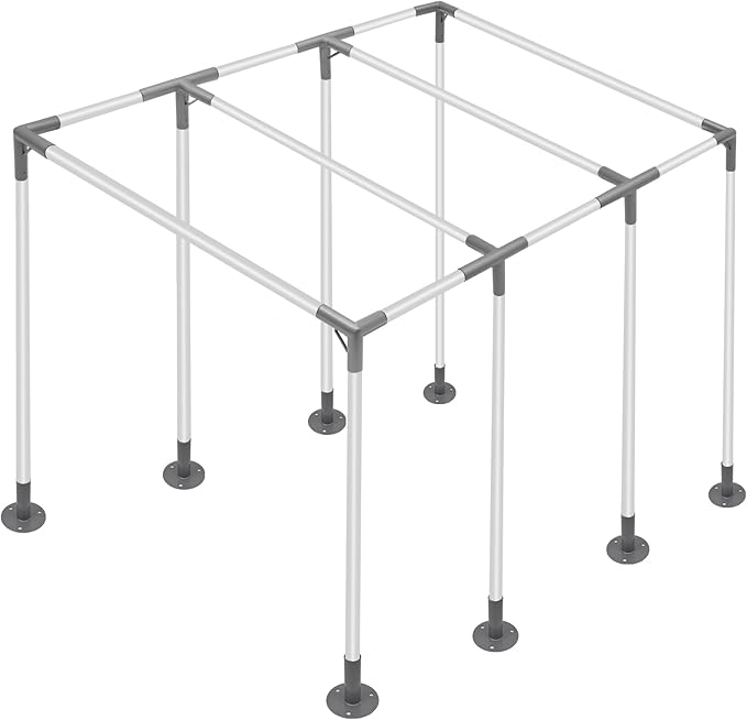 8 Leg Carport Kits，Slant Roof Canopy Fitting Kit with 1-3/8" ID, Galvanized Steel Carport Connectors, shed Frame kit DIY Project
