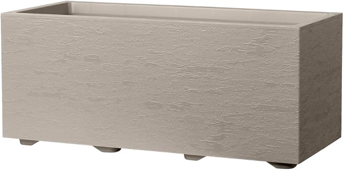 Deroma Gravity Planter | 23” x 10” x 10" Rectangle | Light & Durable Plastic | Includes Water Reserve & Drainage Plug | Pot for Plants, Flowers, Garden | Sand