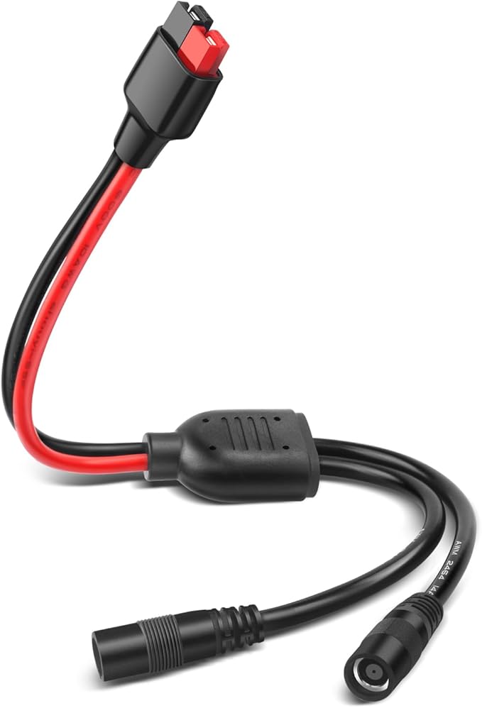 Anderson to DC 8mm Female Adapter Cable 1 to 2 High Power Port to DC8mm Splitter Solar Connector Adapter Y Parallel Cable Compatible with GZ Jackery Andersons Powerpole