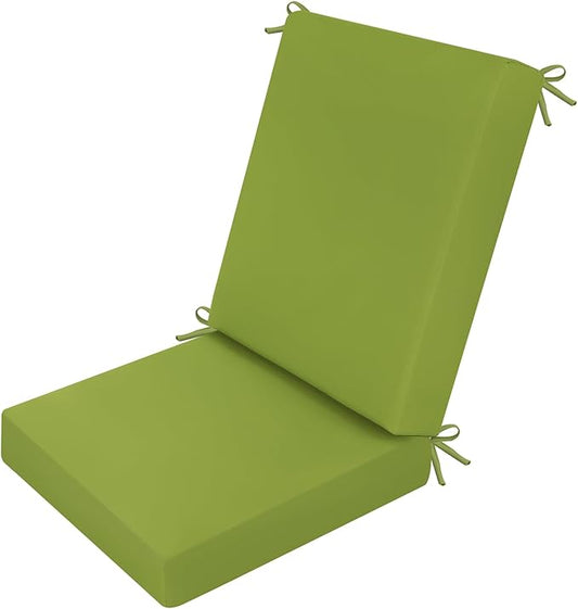 idee-home Outdoor Patio Dining Chair Cushion, High Back Density Foam Chair Cushions Seat with Removable Cover, WeatherResistant Indoor Deep, Green