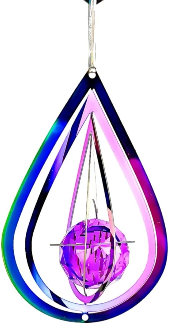 Stainless Steel Owl Reflective Spinners Deterrent Scarecrows to Scare Keep Woodpecker Pigeon Hawk Away from House Rainbow Wind Spinners for Outside Outdoor Gifts for People with Dementia Sun Catcher