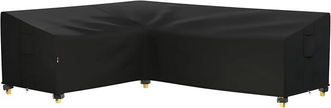 iBirdie Outdoor Patio Furniture Cover fit 100" x 130", 99" x 128", 98" x 126" L-Shaped Sectional Sofa, Waterproof Weatherproof Heavy Duty 600D Garden Cover for Outside L Shape Couch