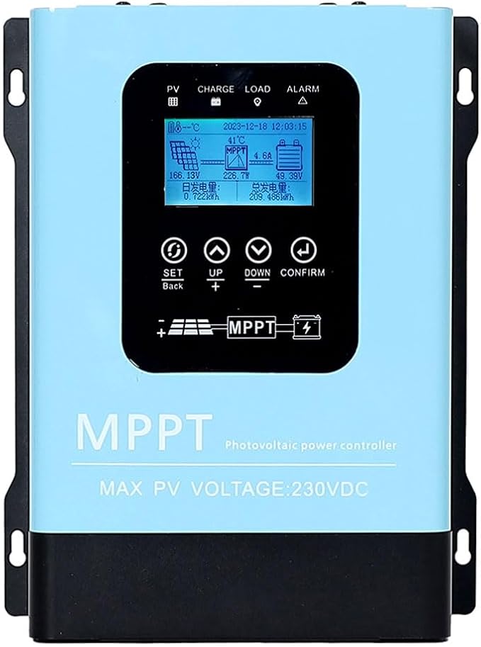 60A MPPT Solar Charge Controller,12V 24V 36V 48V 60V 72V 84V 96V Solar Battery Regulator PV Max 230V for Sealed Lead Acid Gel and Li Battery
