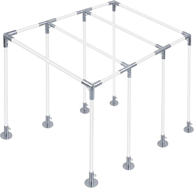 Frienda 8-Leg Lean-to Canopy Fittings for under 1-3/8" EMT, 16 Pcs Lean to Carport Frame Connectors Kit DIY Project for Slant Roof Carport, Shed, Gazebo, Greenhouse, Shelter Deck, Pipes Not Included