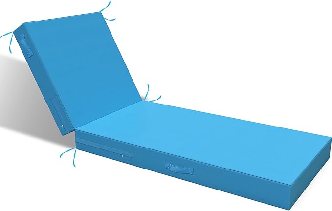 L'AGRATY Outdoor Lounge Chaise Cushion: 72x21x3 Inch Waterproof Lounge Chair Cushion for Outdoor Furniture with Fade Resistant Removable Cover - Patio Lounge Cushions for Pool Lawn Deck(Blue 1Pack)