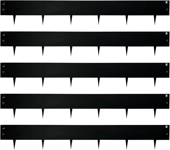 Metal Garden Edging 6"x40",Total 16.25ft Length Galvanized Steel Landscape Edging,Black Flexible Sidewalk Lawn Edging Border for Garden,Lawn,Flowerbed (5Pack)…