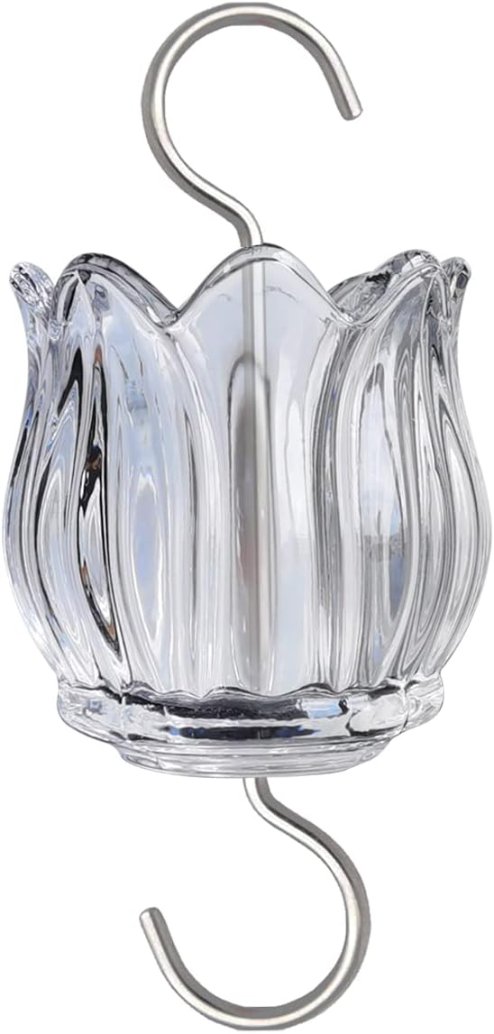 Glass Ant Moat for Hummingbird Feeder - 3 OZ Clear Tulip Insect Guard with Large Capacity