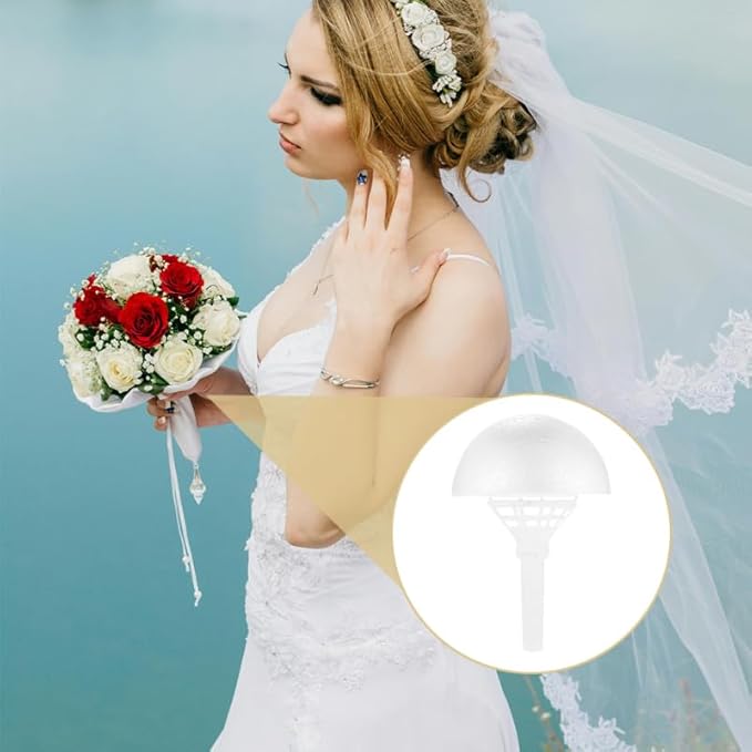Bride Bouquet Holders 3-Pack Floral Foam Handles Wedding Flower Holder Lightweight Compact 8.46X5.90X5.90 Inch Bridal Bouquet Support