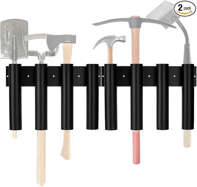 8-Hole Truck Bed Shovel Mount Holder Trailer Landscape Hand Tool Rack Organizer for Trimmer Rake Lawn Tool Utility UTV Accessories