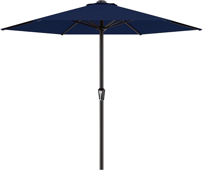 AreShark 11 FT Patio Umbrella for Outdoor, Outdoor Table Umbrella with Push Button Tilt and Crank, Outdoor Patio Umbrellas with 6 Sturdy Ribs, Patio Umbrellas for Market, Garden, Pool (Navy)