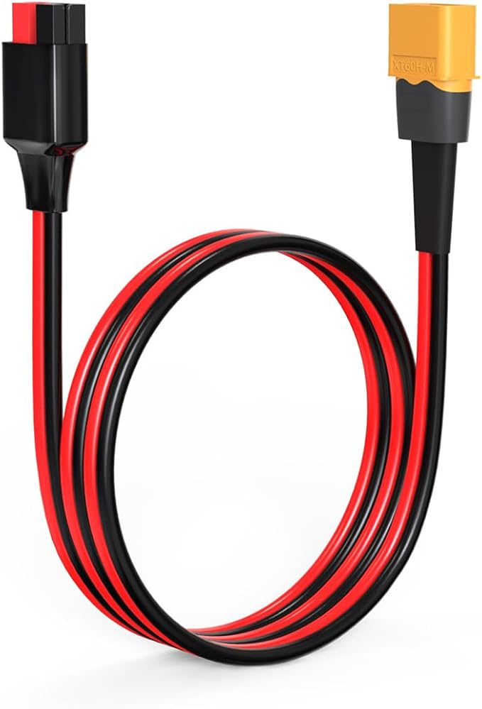 ELFCULB XT60 to Anderson Adapter, 10AWG XT60 Male to Anderson Connector Cable for Portable Power Station UAV RC Battery (2FT)
